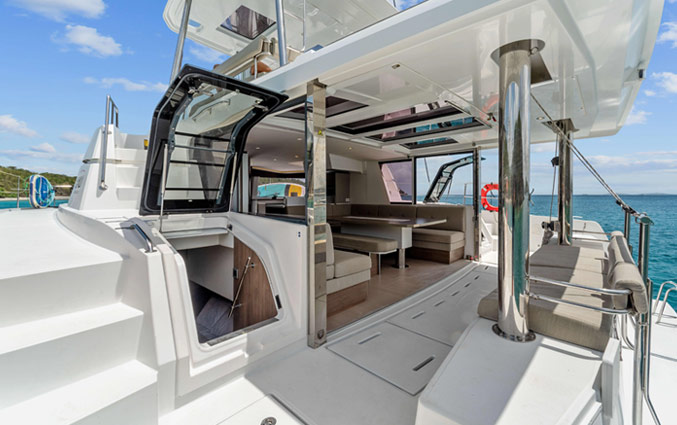 Bali 48' Open Space - Stern Lounge - Abaco Yacht Charter