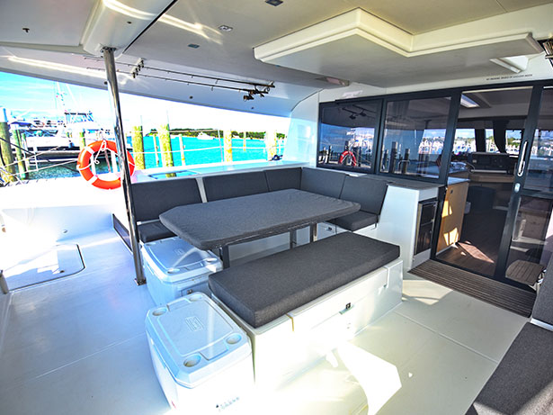Abaco Charter Yacht Rental - Katrina - Aft Lounge Seating