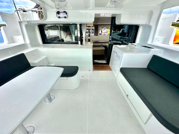 Lagoon Luxury Yacht Catamaran Rentals - Outdoor Lounge - Abaco Bahamas