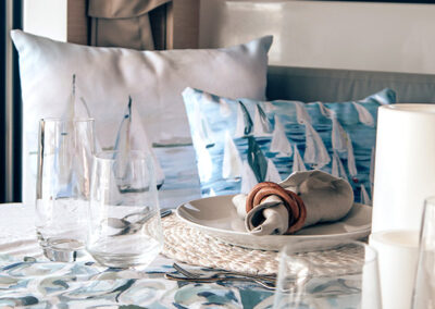 Abaco Bahamas Trimaran Charter Yacht Salon Dining – Abaco Yacht & Charter Services